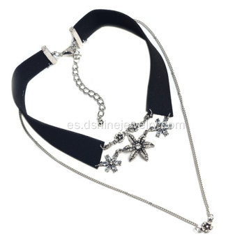 Collar vintage collar de diamantes de imitación cadena gargantilla de terciopelo